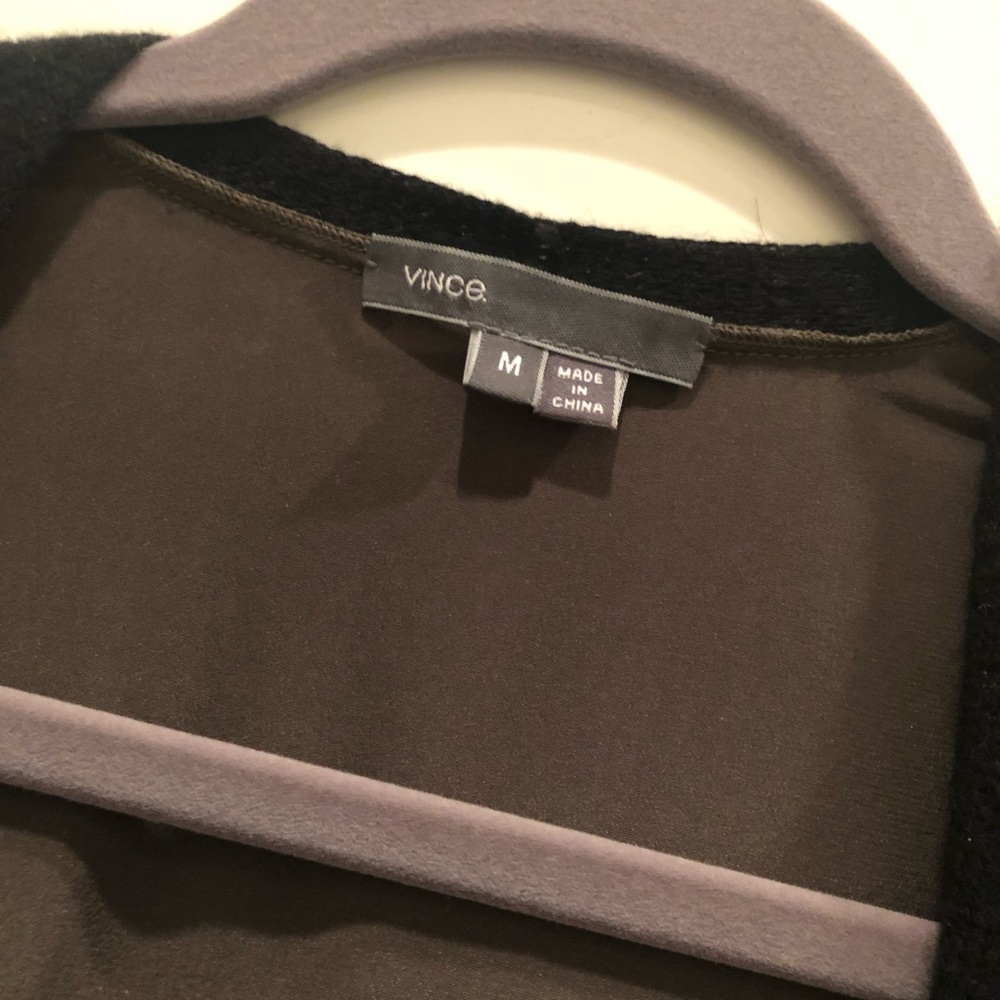 Vince Color Block Mixed Media Cardigan - Size M - image 3